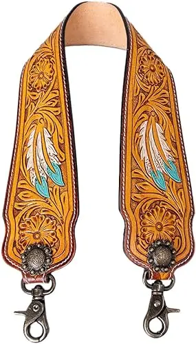 Leather Wristlet Key Fobs Embossed Floral Print Leather Key Rings Hand Tooled Leather Accessories Key Straps