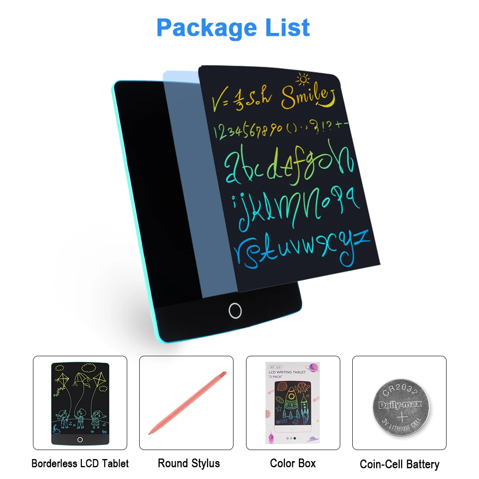 2022 New 8.5 Inch Borderless Digital Drawing Board Erasable Graffiti Education Learning Colorful Electronic Lcd Writing Tablet