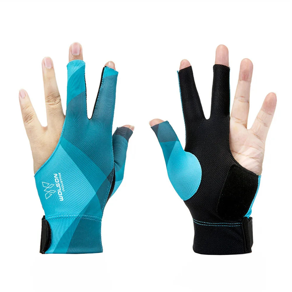 Breathable low Price 3 Finger Billiard Gloves Snooker Gloves Pool High Quality Spandex Material Colors OEM Billiards gloves