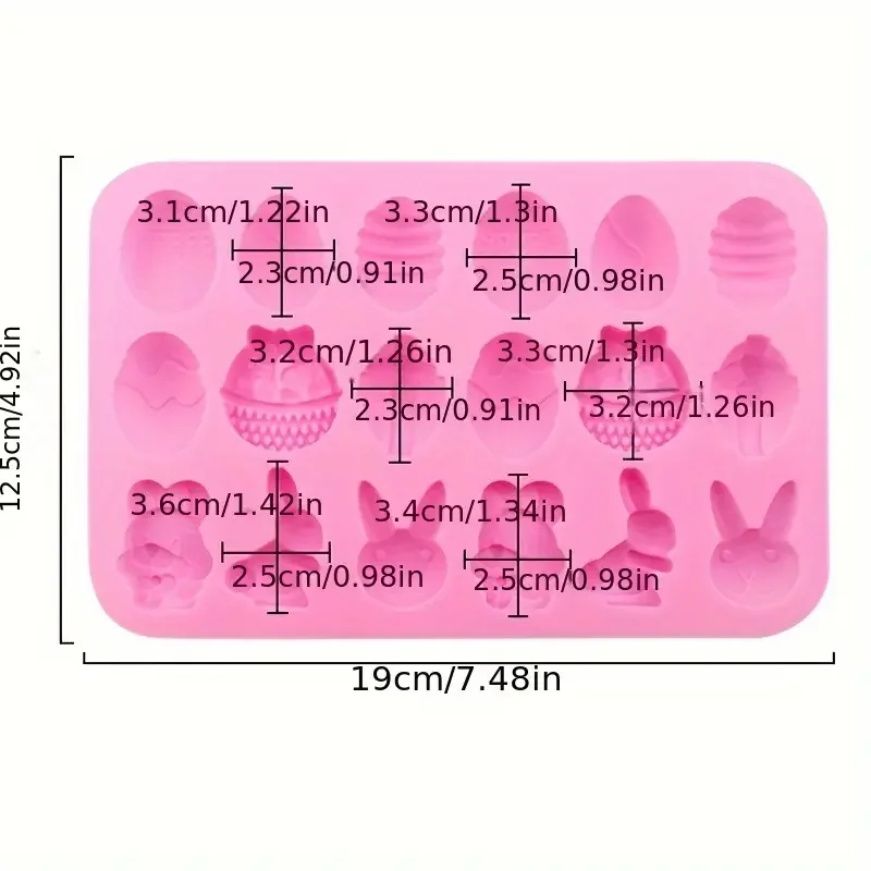 Silicone 18 Even Easter Egg Rabbit Candy Chocolate Mold Kitchen Handmade Homemade Cake Accessories Tool