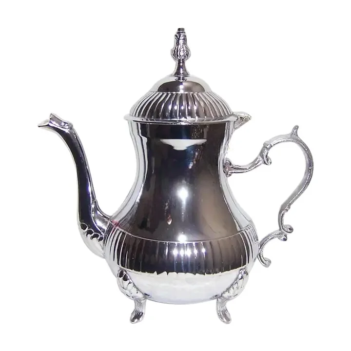 New Silver Finished Luxury Daily Use Tea Kettle with High Quality Finishing Coffee Sets Gift Set Wedding Arabic Turkish Dallah