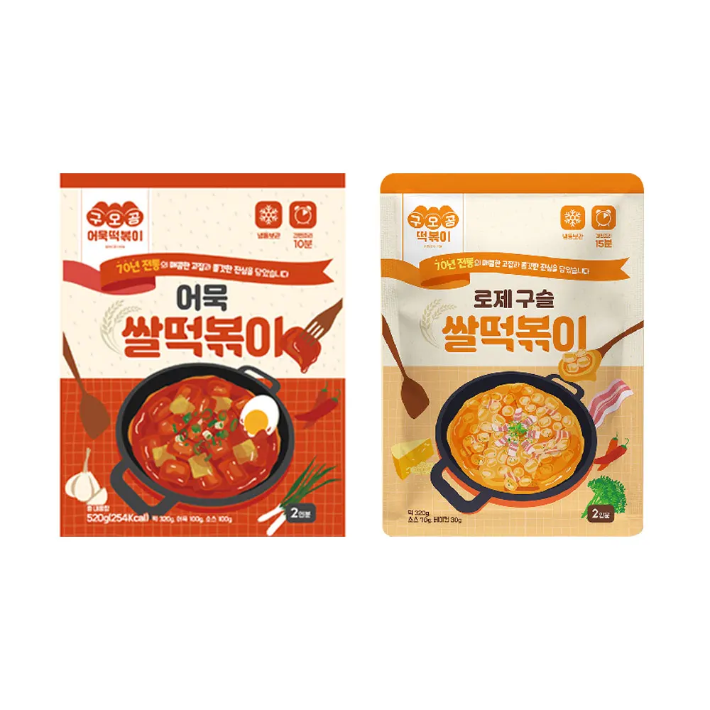 Original Fish Cake Rice & Rose Bead Rice Tteokbokki Sweet and Spicy Flavor Instant Food Rice Cake