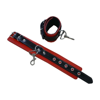 HMB-404C LEATHER WRIST BAND BRACELET DOUBLE STRAPS CUFFS GOTHIC STYLE BANDS WRISTBAND BDSM CUFF