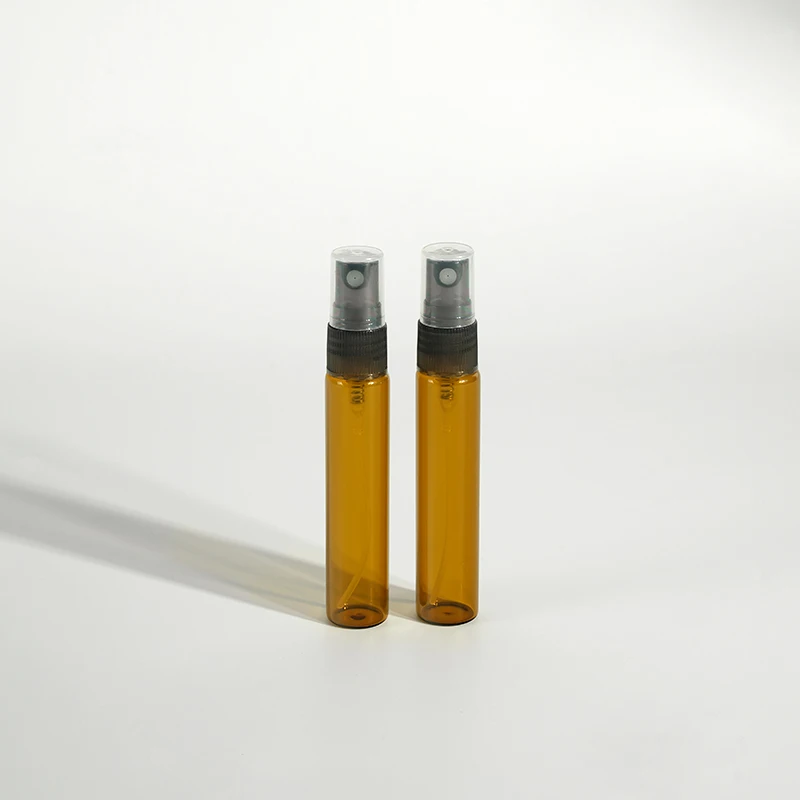 Wholesale 10ml Empty Refillable Bottle Essential Oil Sample Test Recyclable Amber Mini Spray Bottle
