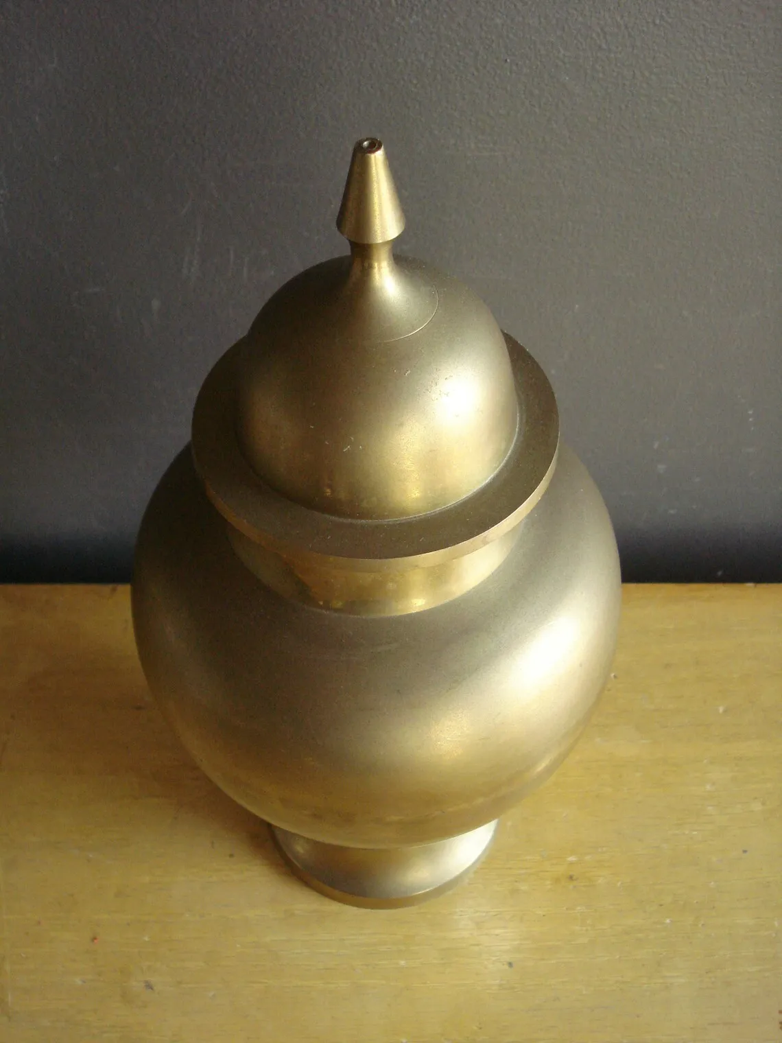 Ginger Brass Simple Vintage Brass Ginger Jar, Decorative Extra Large Brass Urn with Lid, Brass Jar Brass Gold
