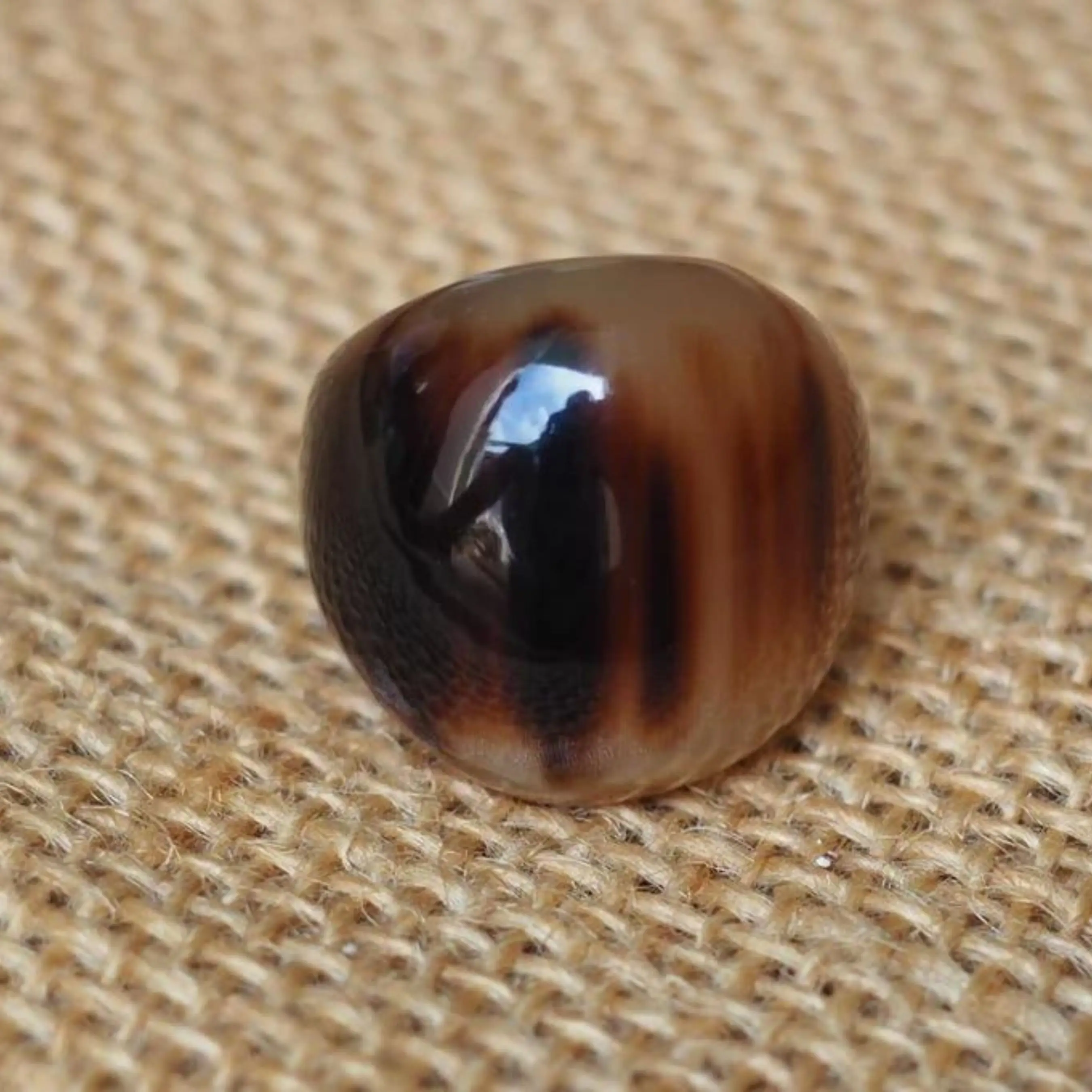 agate Natural Buffalo & Ox Horn Ring Handmade Horn Jewelry Girl Partyware Wedding Anniversary High Quality