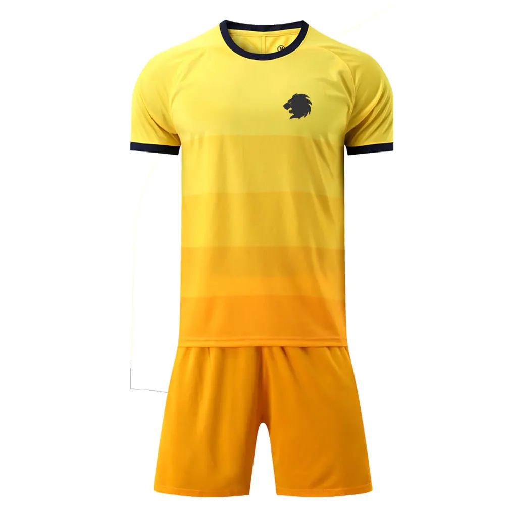 Factory Direct Sale Soccer Jersey Uniform Custom Team Name & Number Yellow Soccer Uniform