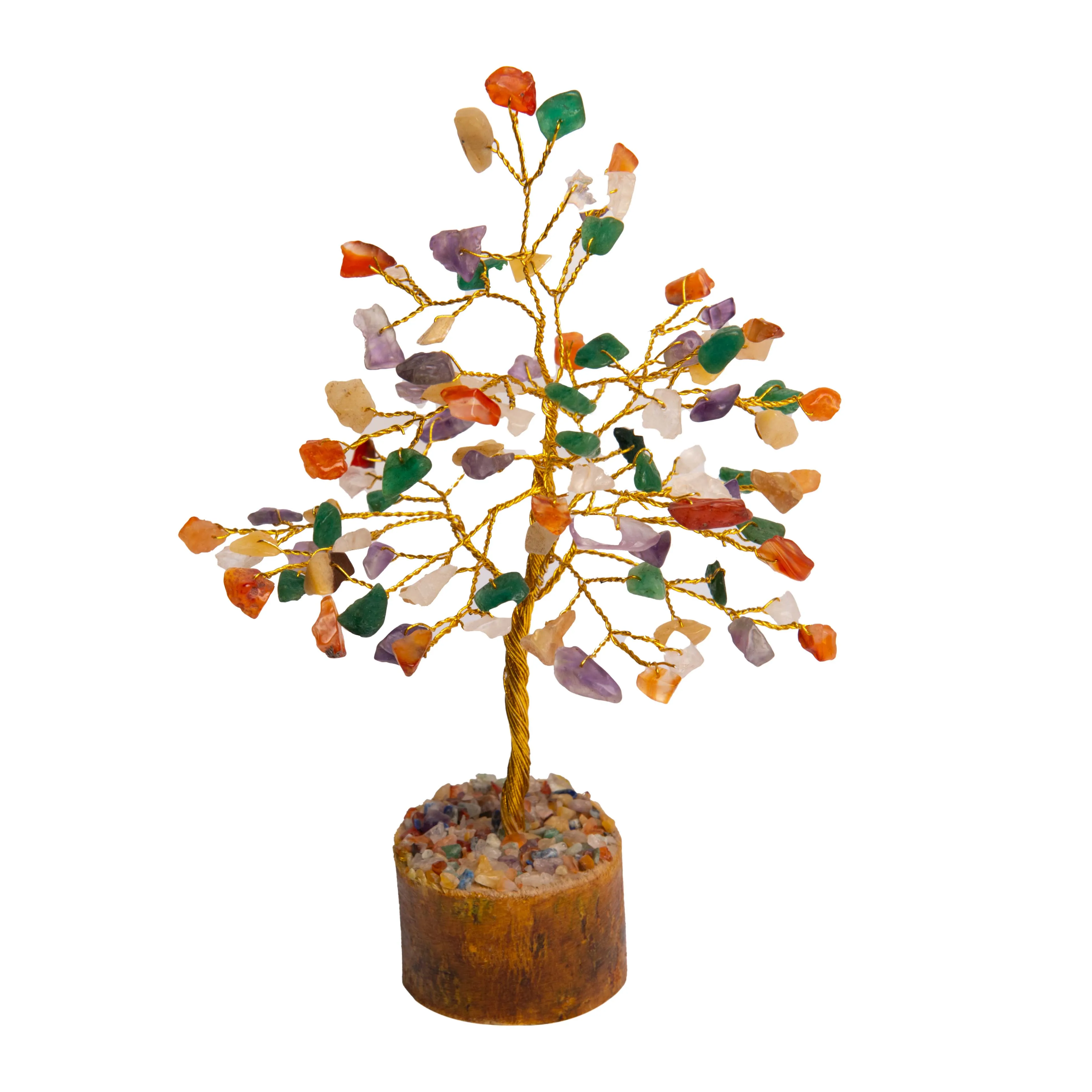 Wholesale Handmade Healing Natural Multi Crystal Seven-Color Chakra gemstone Tree for Home Decorations, Office gifts indoor
