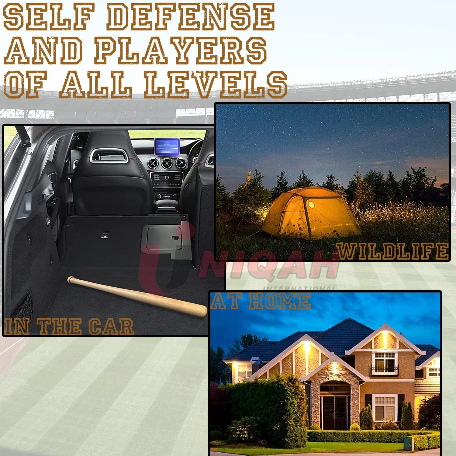 Genuine Solid Beech Wood Baseball Bat - Tball Bat Self Defense Weight Training Pickup Games - Classic Timeless Design