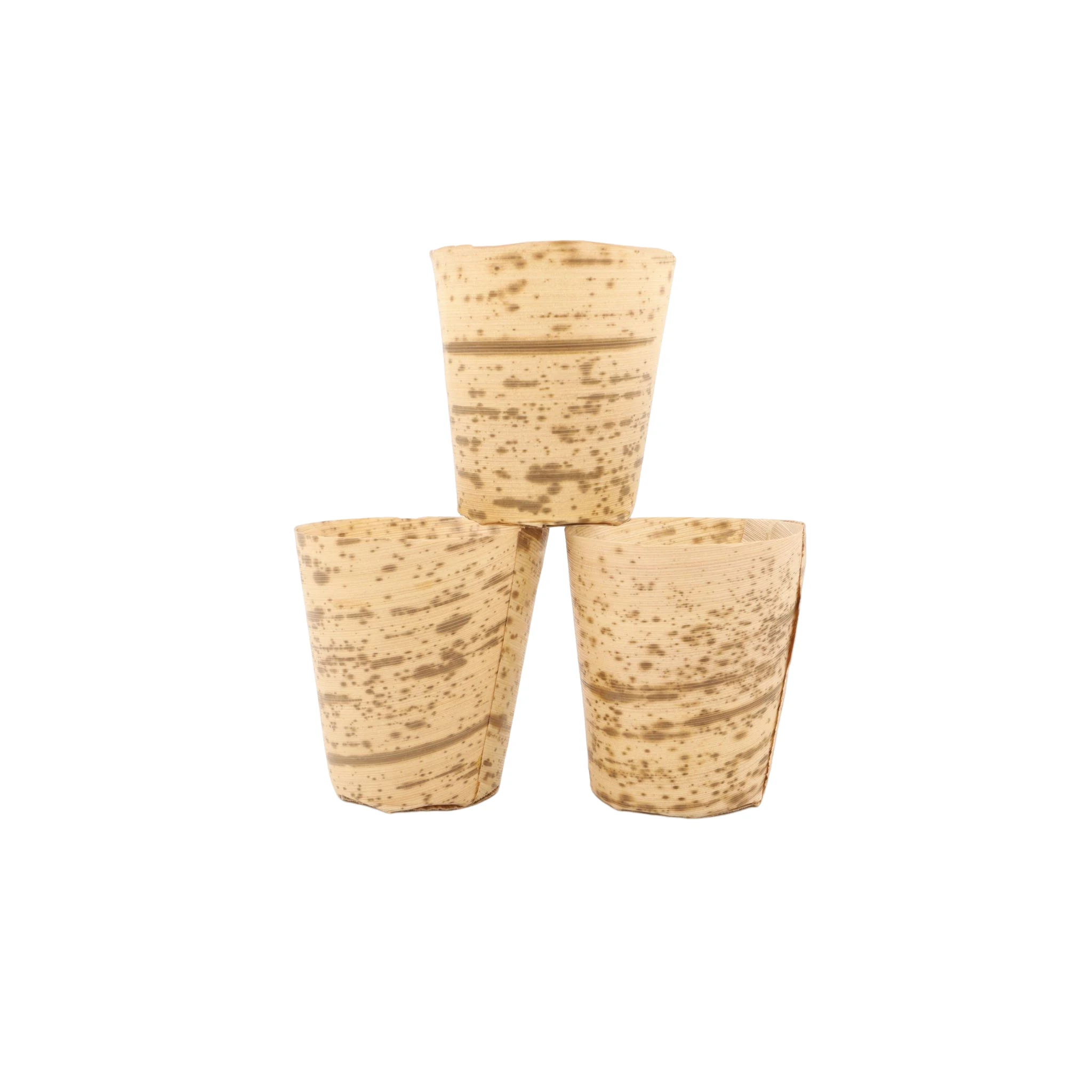2023 High quality natural bamboo material Customized biodegradable Japanese bamboo leaf cup