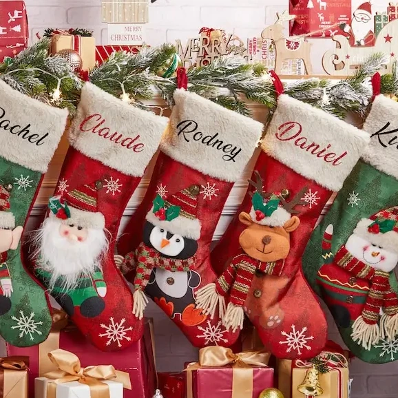 Personalized Christmas Celebration Products Bright Christmas Stocking Family Christmas Gifts Decor For Home Decoration