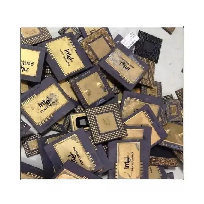 Pentium pro gold ceramic cpu scrap motherboard and gold finger trimmed scrap