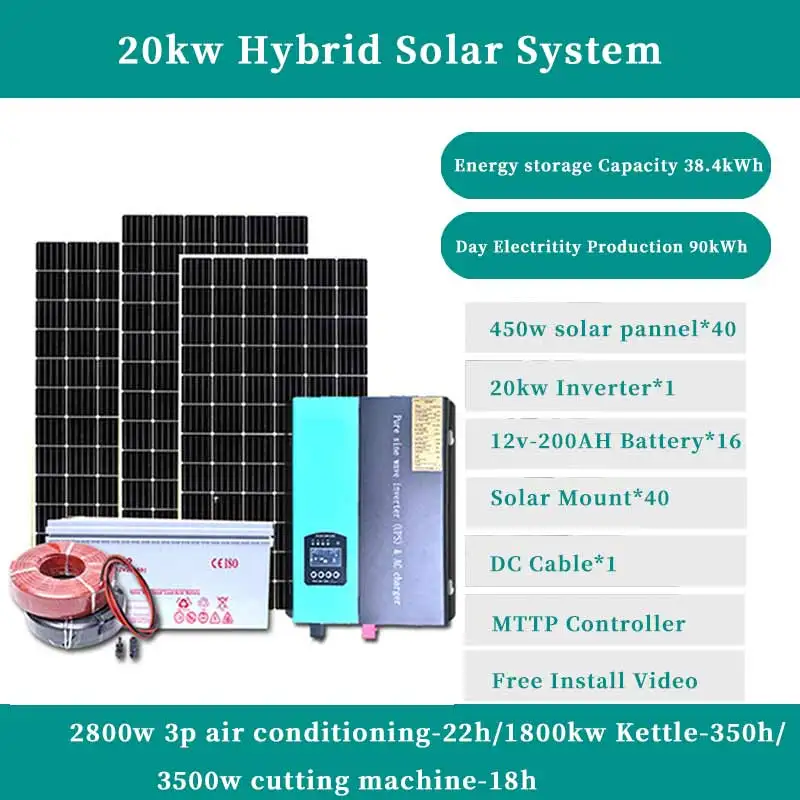 100kw 50kw 30kw 10kw 3kw offgrid growatt huawei Hybrid inverters for Solar System kits hybrid inverter 5kw