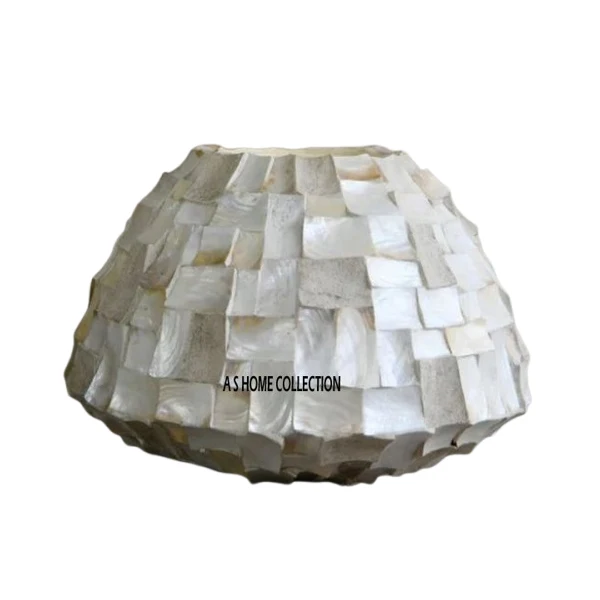 Handmade Metal mother of Pearls Planter High Quality Living Room Balcony Cafe Restaurant Indoor Outdoor Garden Decorations