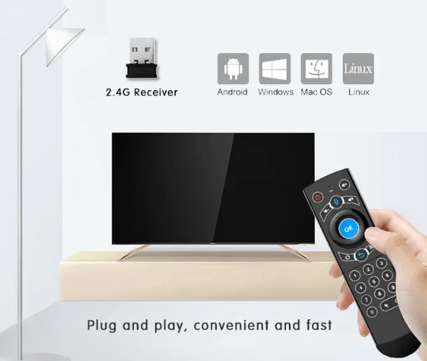 G20S PRO BT Voice Air Mouse 2.4G Wireless BT5.0 Connection Remote Control for Android TV Box PC Smart TV