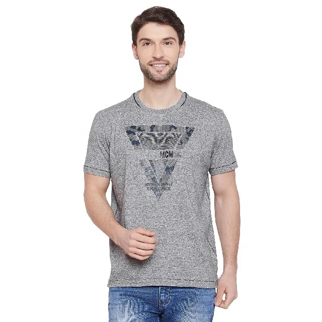 Basic Cheap Custom Print Election Give Away Oem Spun Poly Cotton Fabric Round Neck Promotional Mens T-shirts On Demand Apparel