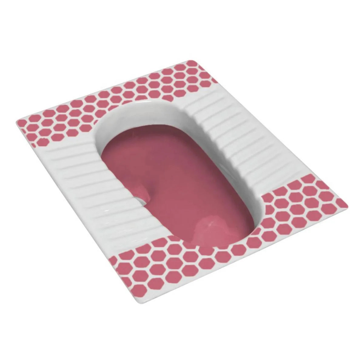 Export Quality Ceramic Orange Double Color Sanitary Ware - Durable Flush Valve Technology, Squatting Indian Toilet WC Pan