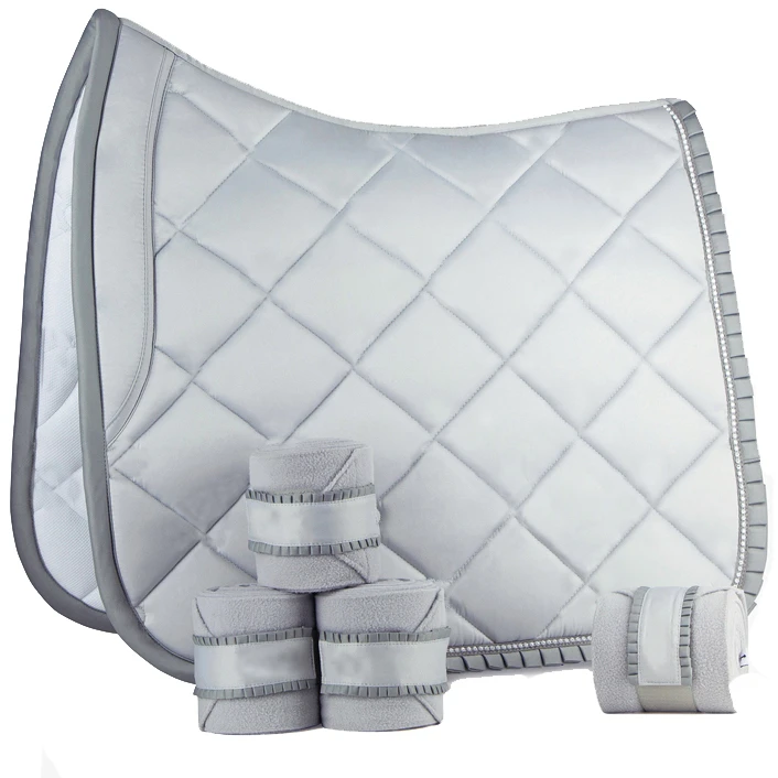 Custom Satin Fabric English Dressage Saddle Pad High Quality Horse Riding Products Equine Equestrian Saddle Mats For Horses