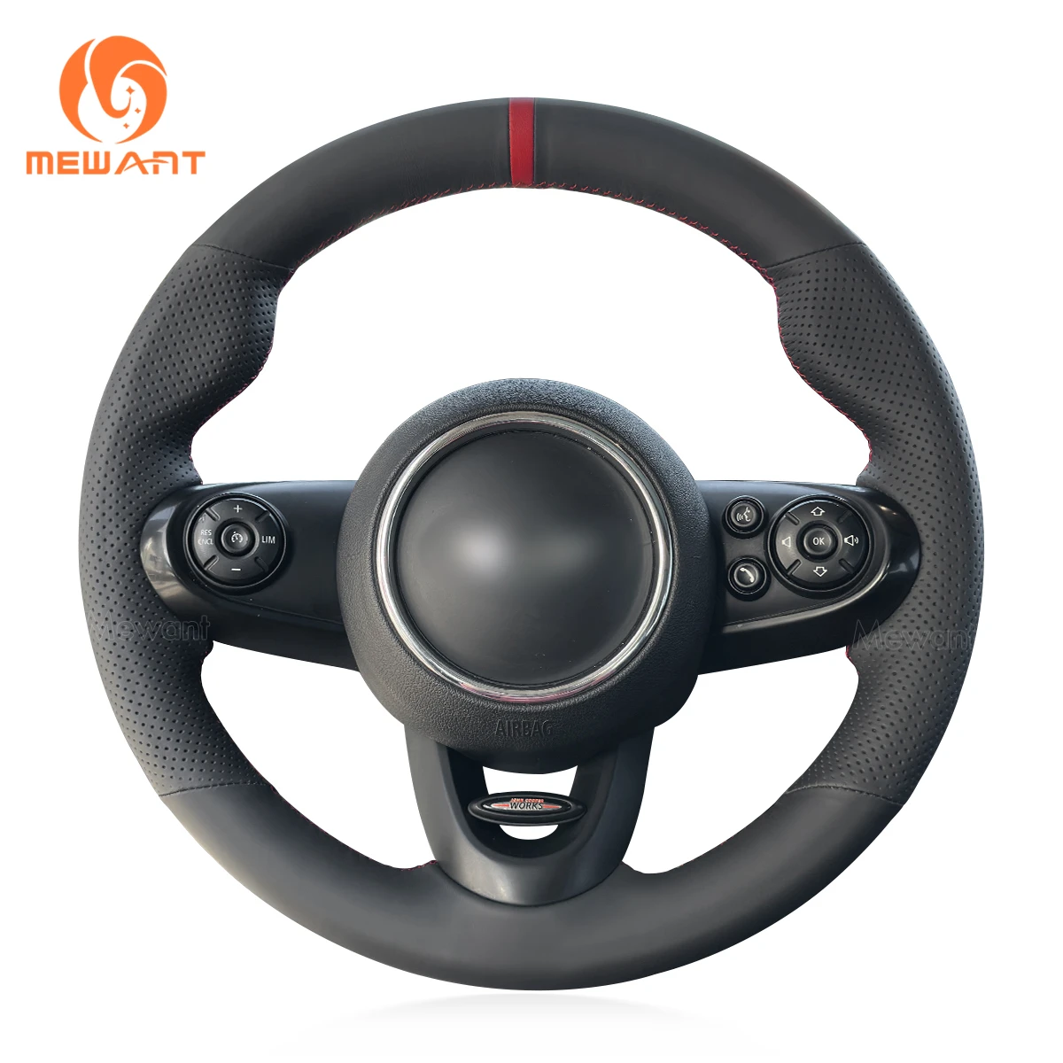 Hand Stitching PU Leather Custom Steering Wheel Cover Wrap for Mini Hatchback F56 JCW Clubman Convertible Countryman 2014-2020