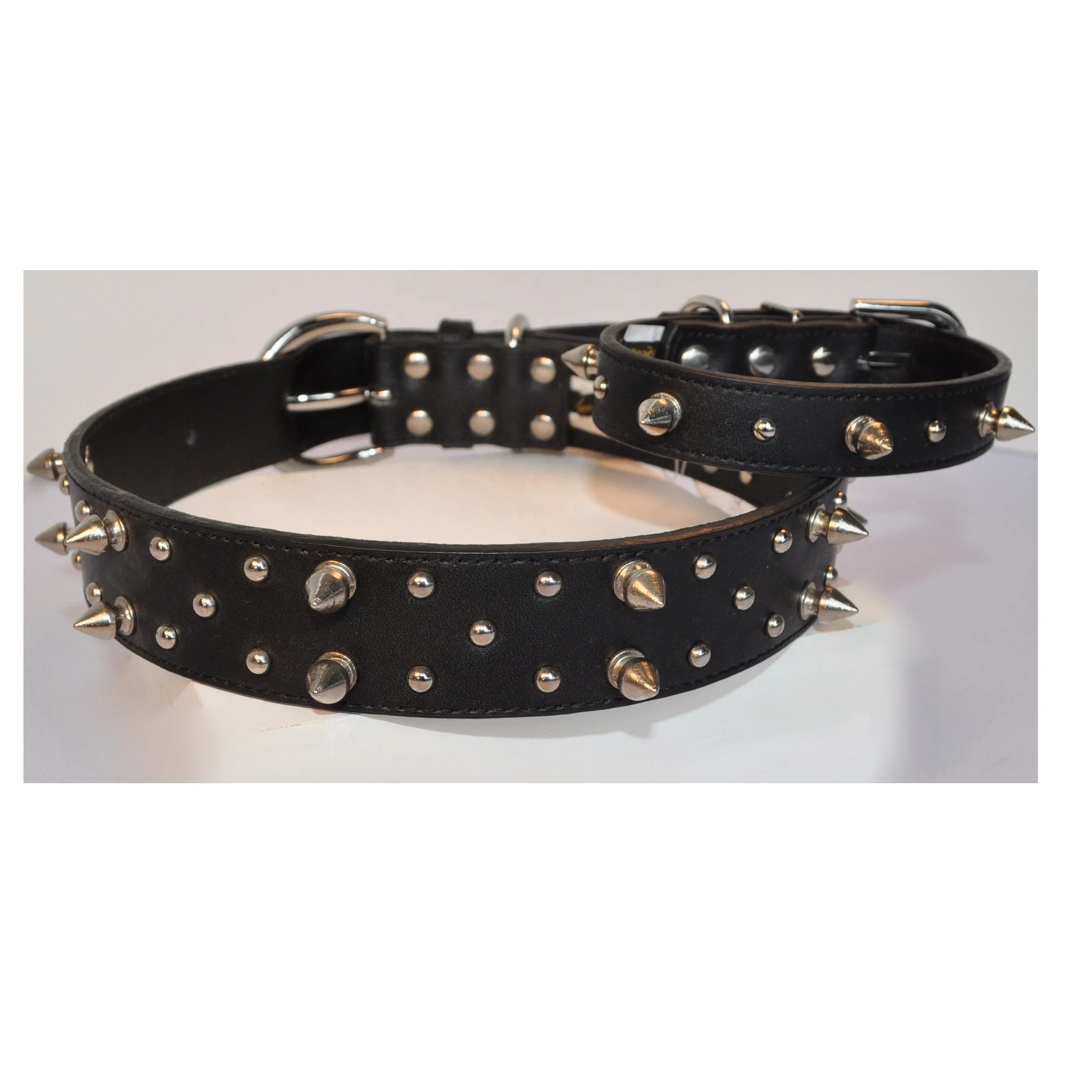Triple Layer Padded Leather Super Soft & Comfortable Dog Collars With Attached Colored Stones Large Dog Collars