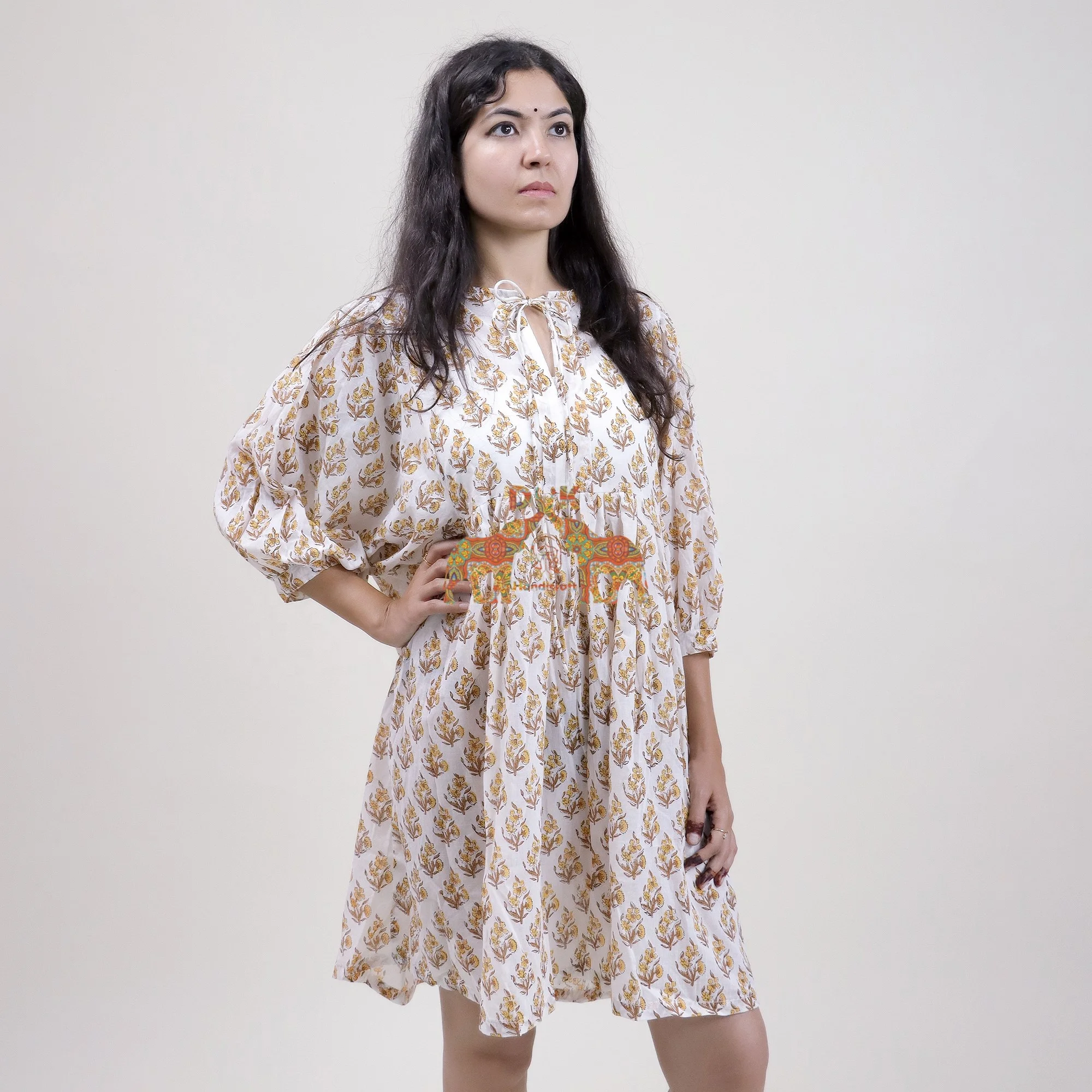 Оптовая продажа; Сезон лето; Хит продаж сексуальное миди платье для женщин с цветочным узором ручной работы из хлопка принтом свободное пляжное