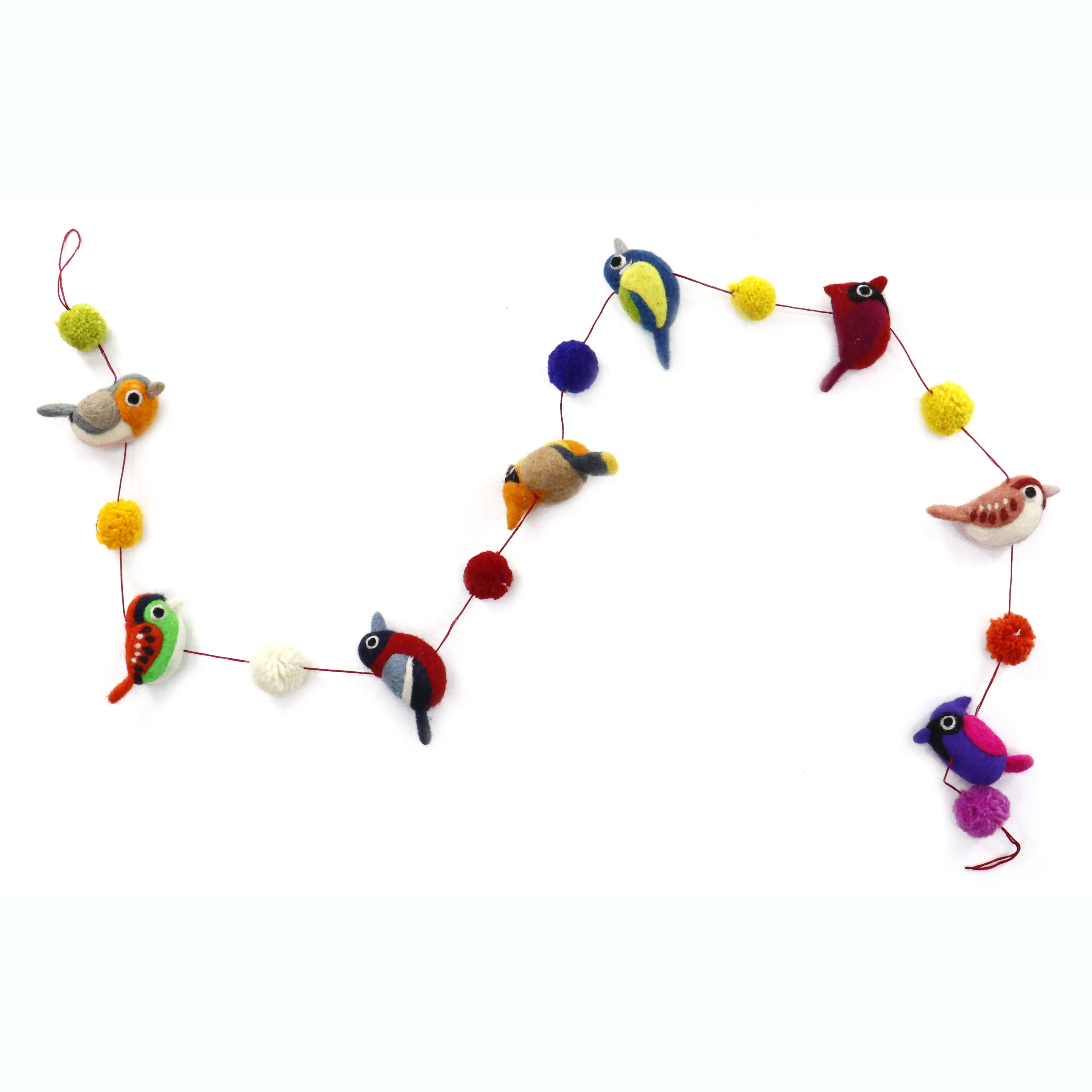 Handmade Eco-friendly Colorful Robin Bird Hot New Felt Robin Bird Garland Door hangings Festive decoration