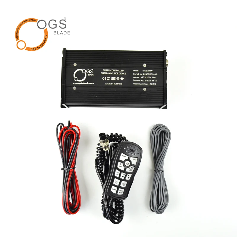 Emergency Siren Announcement System Security car  Fire Truck Ambulance Siren with Speaker 200W armored car