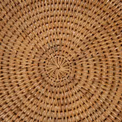 Hot Selling japandi Style Round Rattan Tray With Handle - Natural