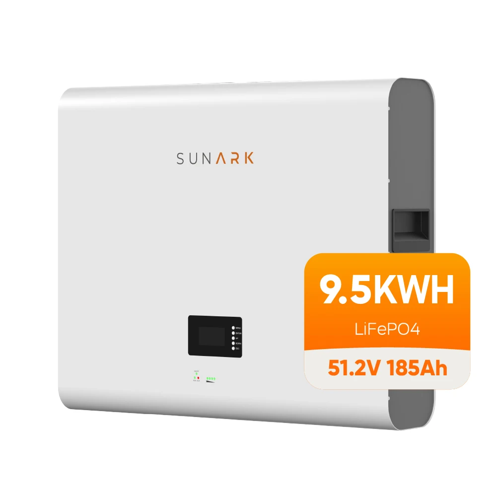 Sunark Low Voltage Solar Power Battery 51.2V 9.5Kwh 185Ah Wall Mount Home Lifepo4 Energy Storage Batteries