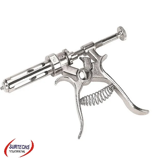 Stainless Steel Veterinary Vaccination Gun Syringe Surtechs Continuous Syringe Injector 30/50/100 Cc