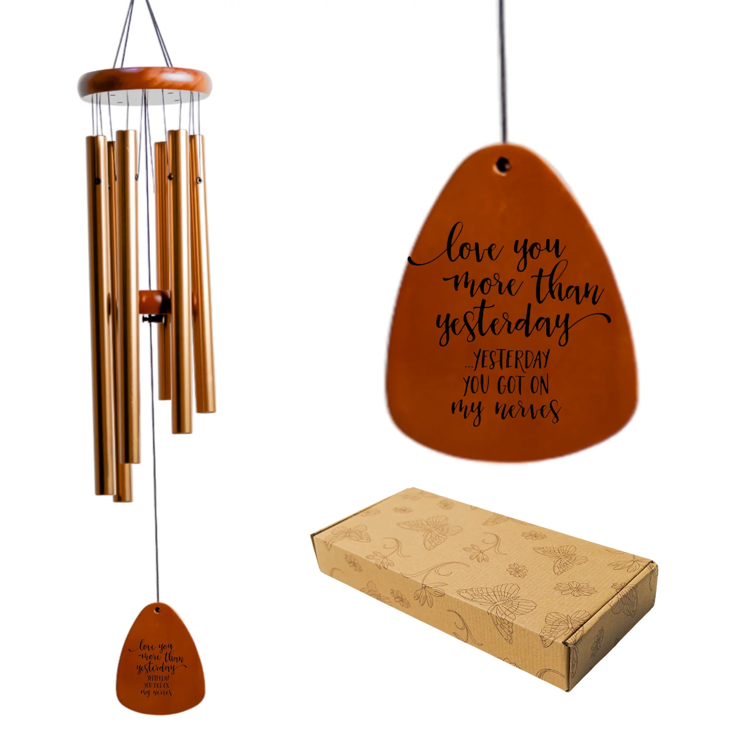 Handcrafted Wooden Wind Chimes - A Heartfelt Gift for Loved Ones | Perfect for Romantic Occasions, Anniversaries