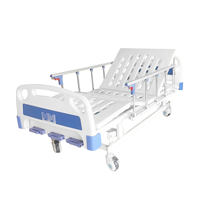 MN-MB015B Good selling three crank mechanical patient bed medical crank hospital bed ABS manual bed