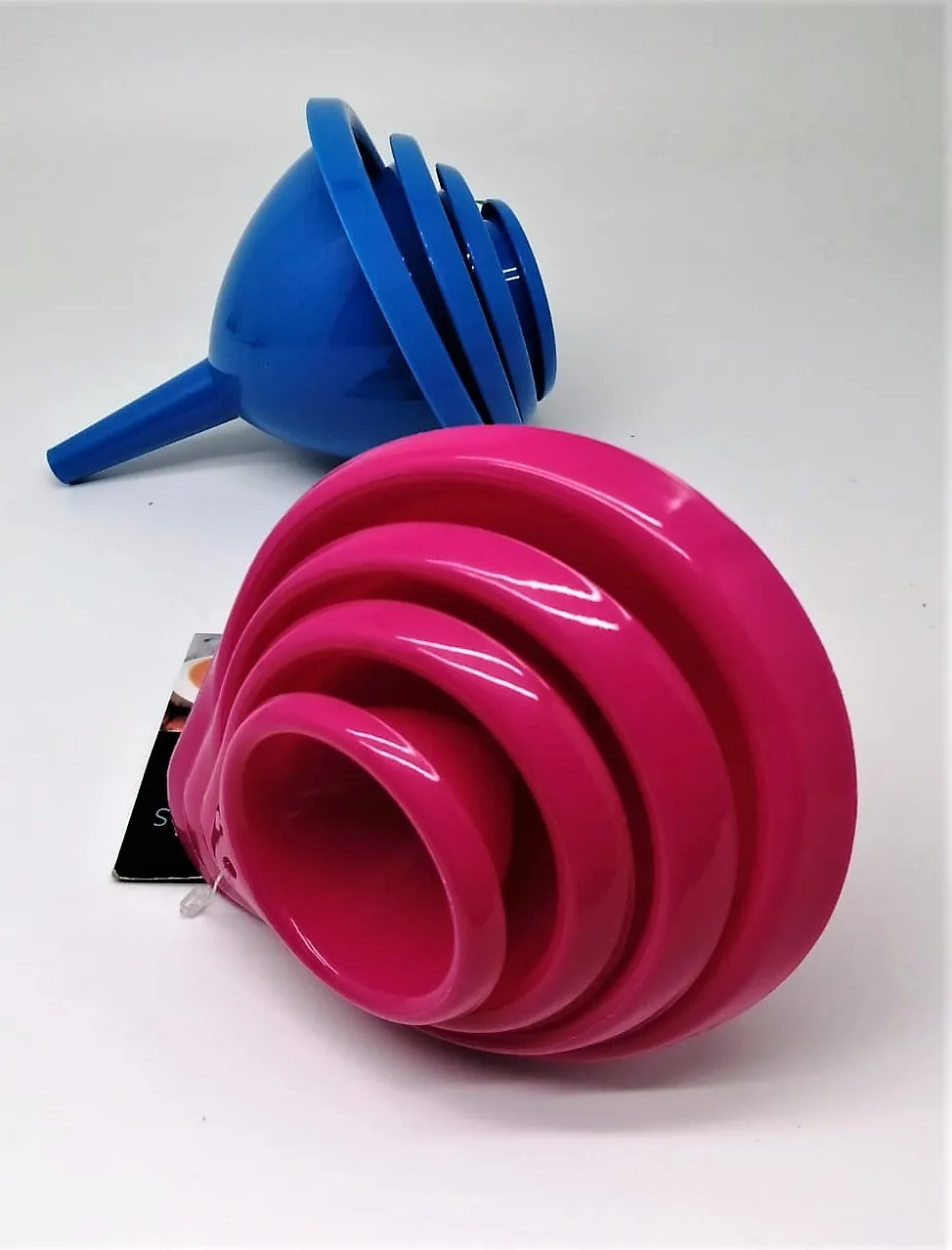 Sturdy Plastic funnel set of 4 kitchen utensils food grade long spout to fit squeezer bottle spice jar oil dispenser