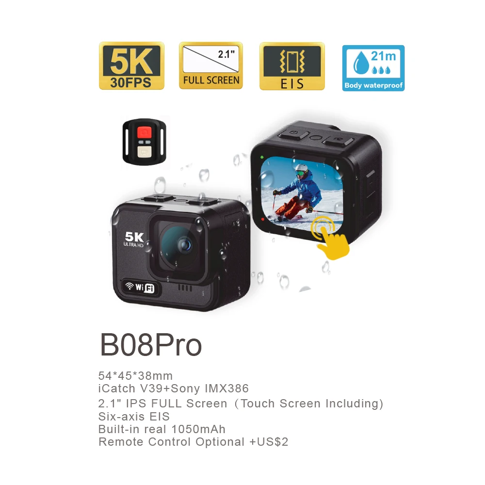 Products in higher priced markets Full Touch Screen Action Camera 5k waterproof Action Camera  Wifi Hd from manufacturer