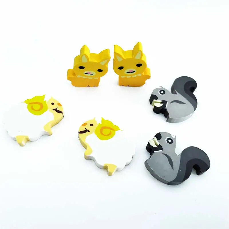Best Quality Rubber Shaped With Animals Wholesale Bulk  Eraser for Kids Pencil Mistake
