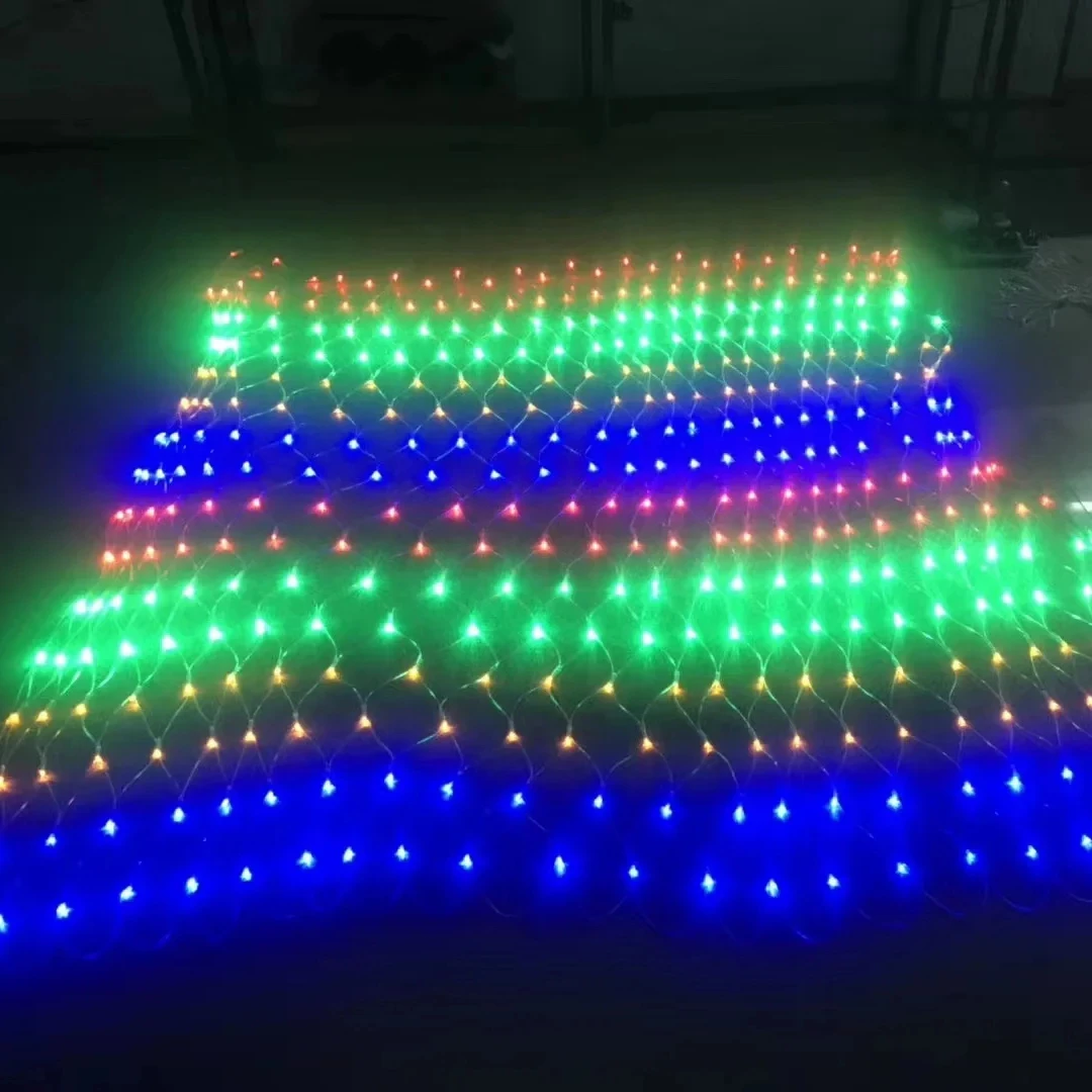 Top Quality 2M*1M 160 Light Net Customization Christmas Fairy  Fishing Mesh Net With LED Lights For Outdoor