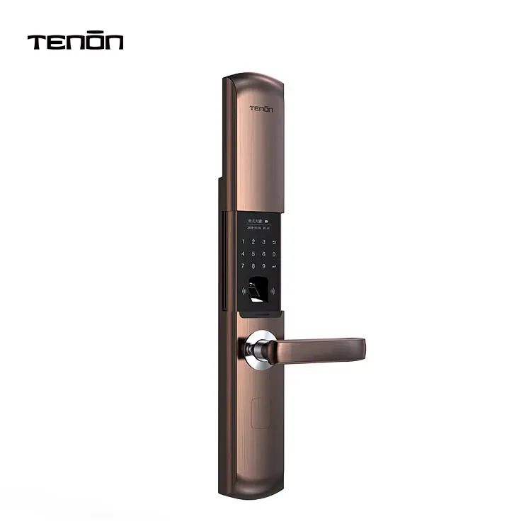 Apartment Keyless Intelligent Door Handle Lock Lever Digital Fingerprint Password Electric Smart Key Door Lock