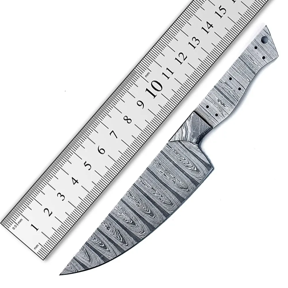 Top Quality Custom Handmade Damascus Steel Professional Blank Blade Hand Forged Full Tang With Leather Sheath
