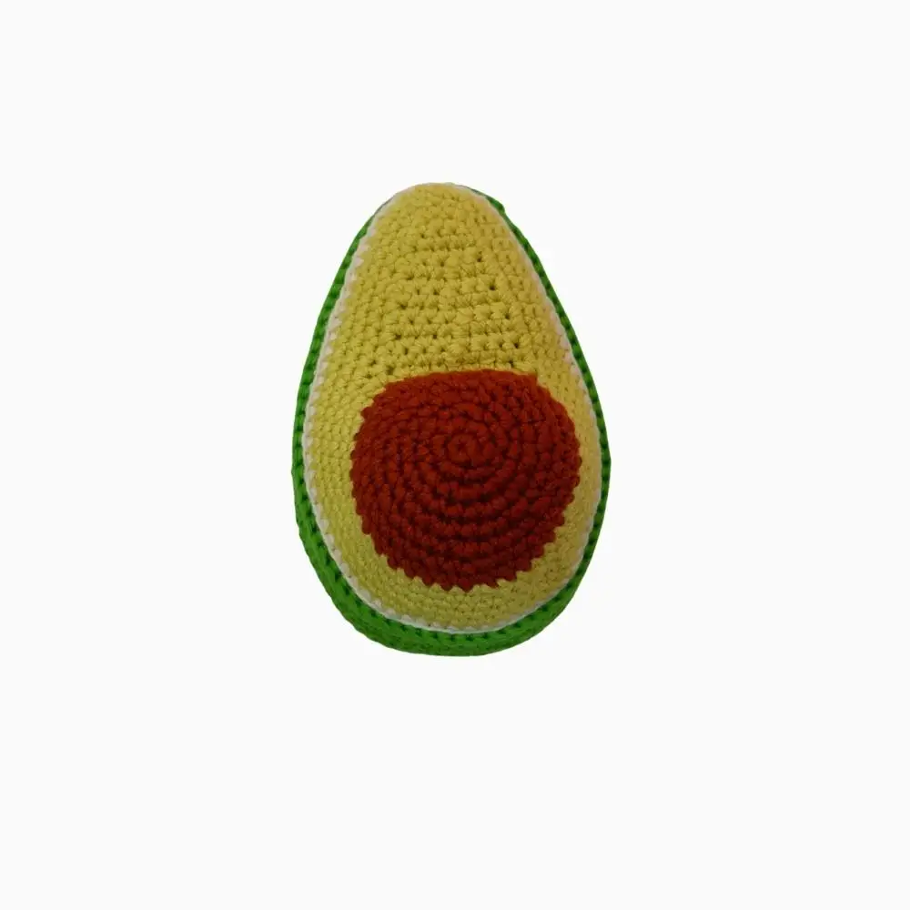 New Handmade Product Manufacturer Pet Toy Avocado Shape Squeaky Funny Interactive Durable Knitting for Dog Cat Small Animal