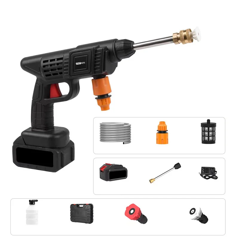 Best Adjustable Household Brass Nozzle Wireless 1000Psi Water Spray Gun For Car Wash 6 In 1