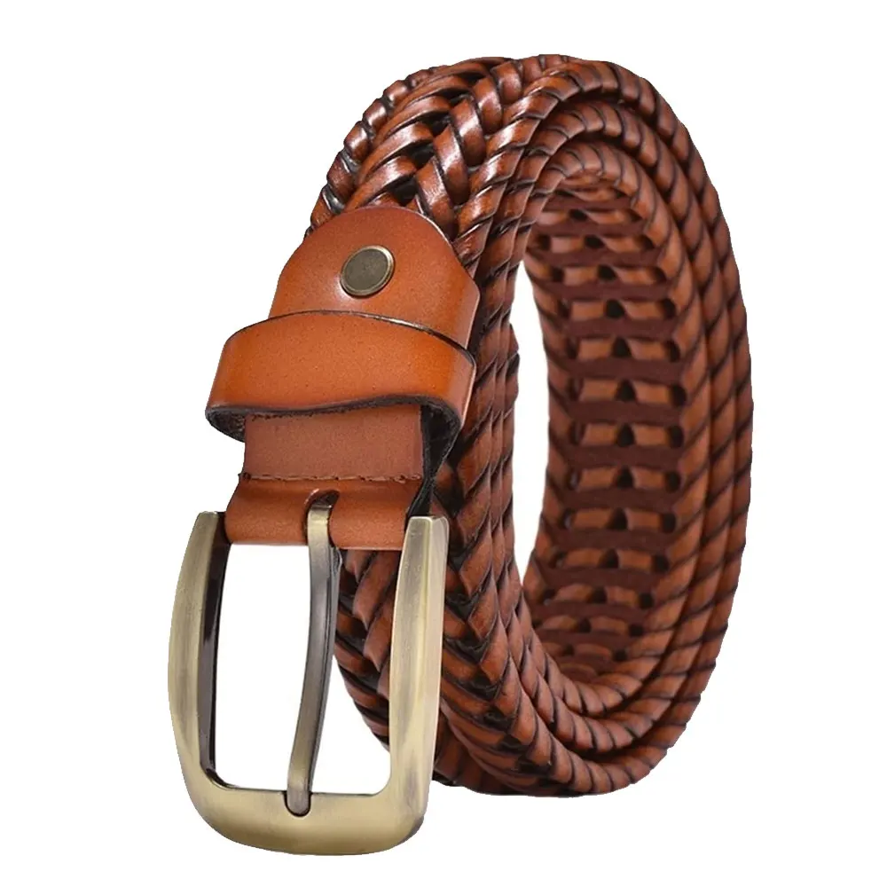 Men Belt Top Layer Leather Casual Belts Vintage Handmade Design Pin Buckle Genuine Leather Belts Male Waistband