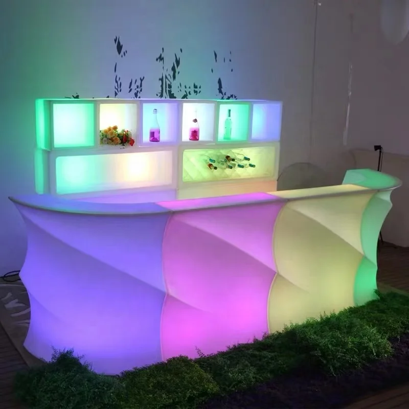 Colorful New Design LED Wine Bar Cabinet For Events Party Wedding Bar Furniture Display Rectangular Cabinet