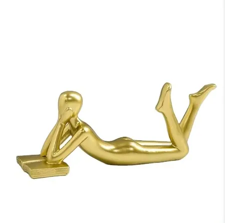 abstract handicraft sculpture bronzed metal art sculpture for hotel/home/garden decor