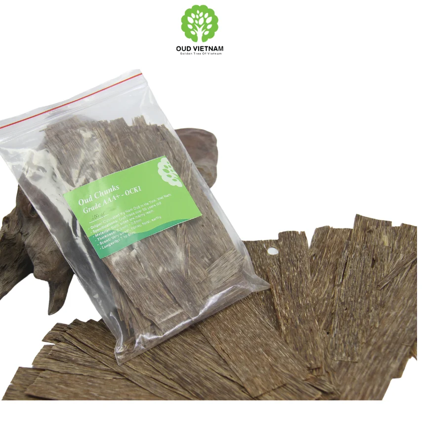 TRIPLE SUPER GRADE 2 SIDES FLAT OUD CHUNK FROM PURE OUD VIETNAM WITH GOOD HANDCRAFT METHOD