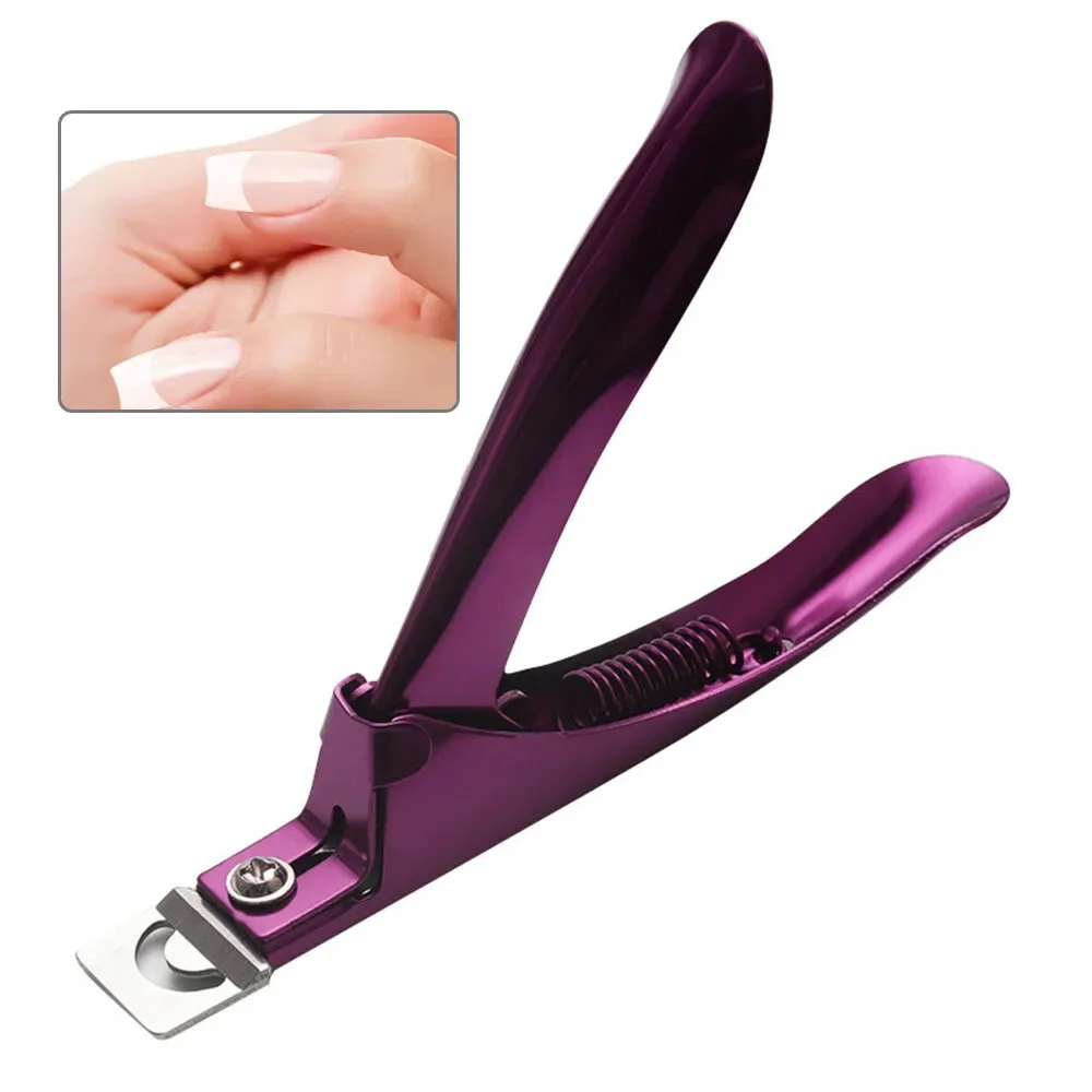 Customized Logo Acrylic False Nail Cutter French U Shaped Tips Automatic Nail Clipper for Fingers