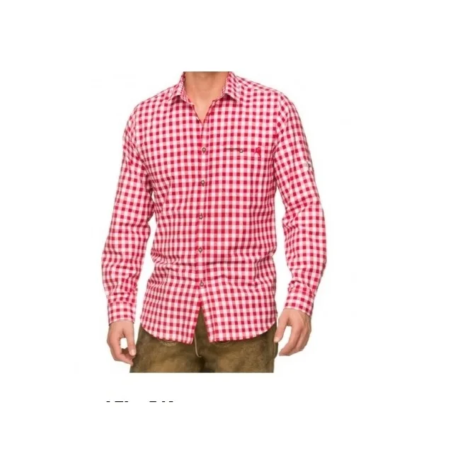 Adults Trachten Shirt with Mandarin Collar Cotton Flannel Silk Breathable Plain Dyed Oktoberfest XL Lederhosen Patterned Shirt