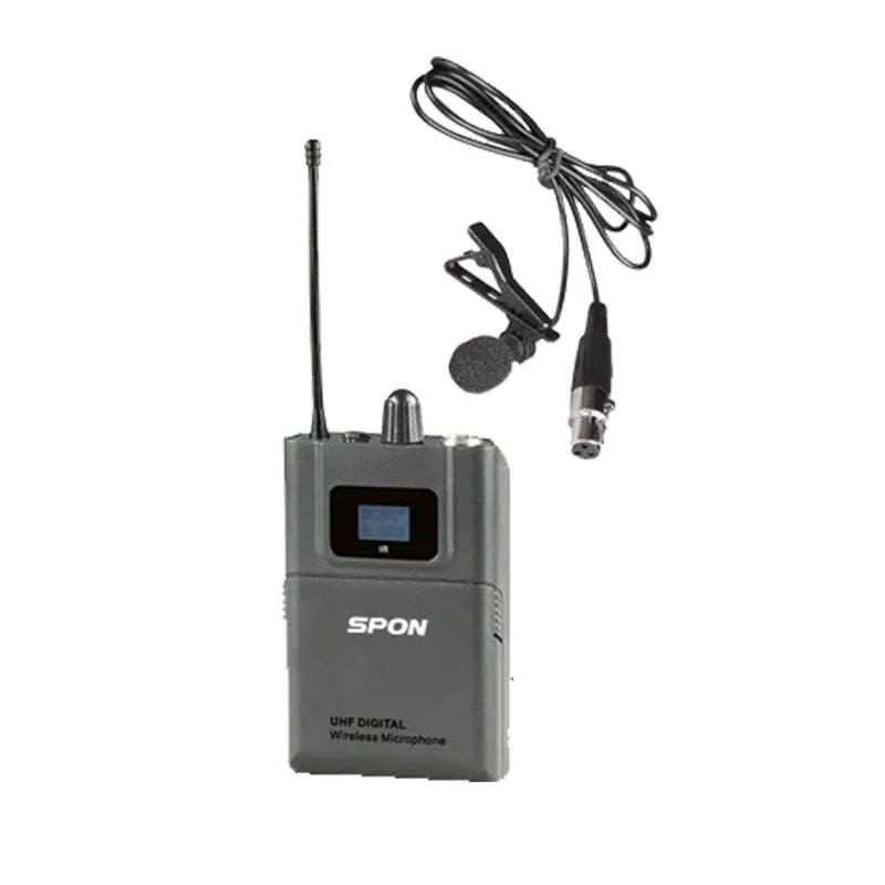Wireless Microphone System Pro UHF 4 Channels with 4 Lavalier Bodypacks Crystal Clear Sound for professional sound PA