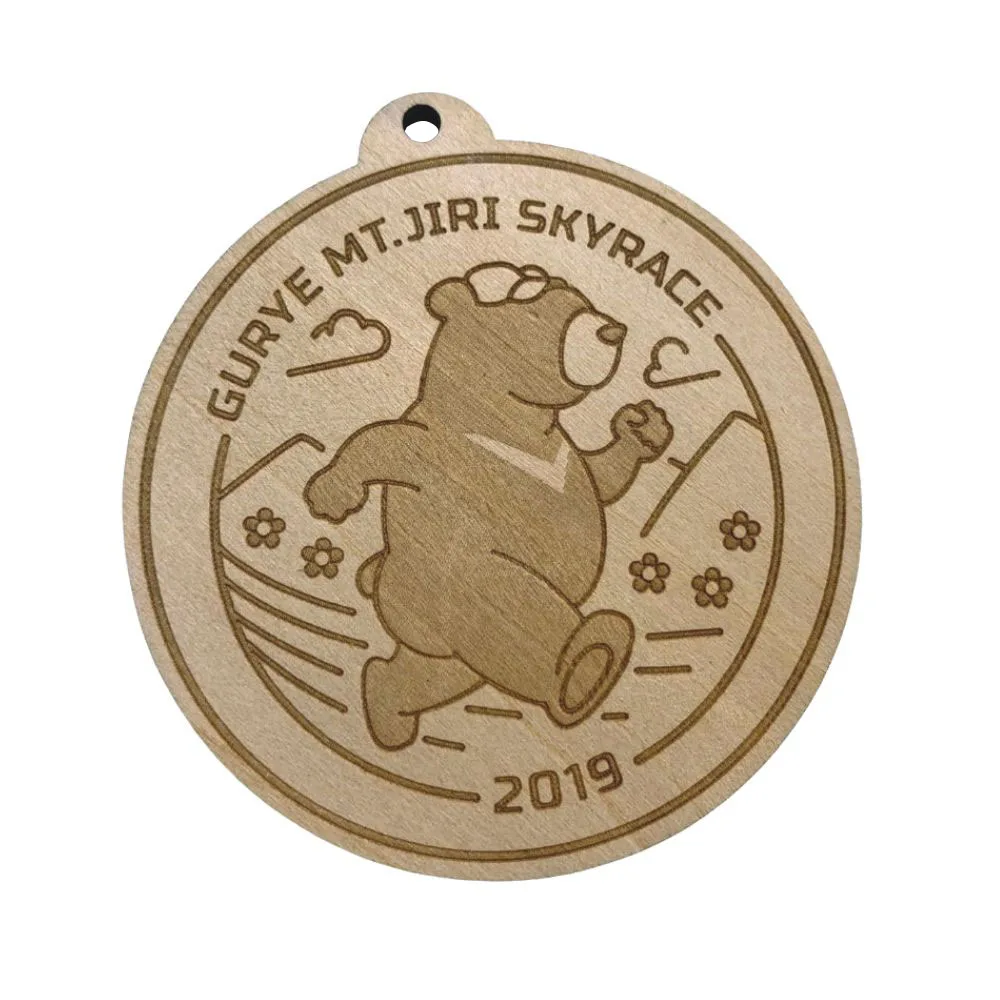 Manufacturer Custom Logo Laser Engraved Eco-Friendly Wooden Medals