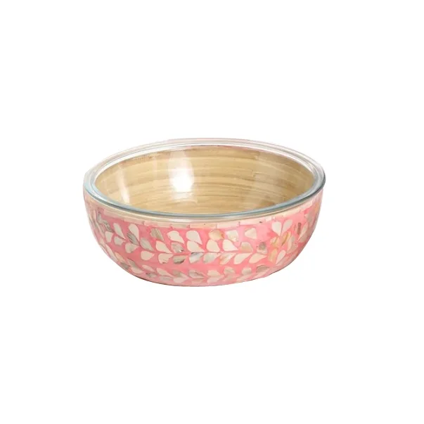 Custom Shape Decorative Handmade Design Melamine Finishing Fruit Salad Serving Bowl Aluminium Metal Rounded Sweet Serving Bowl