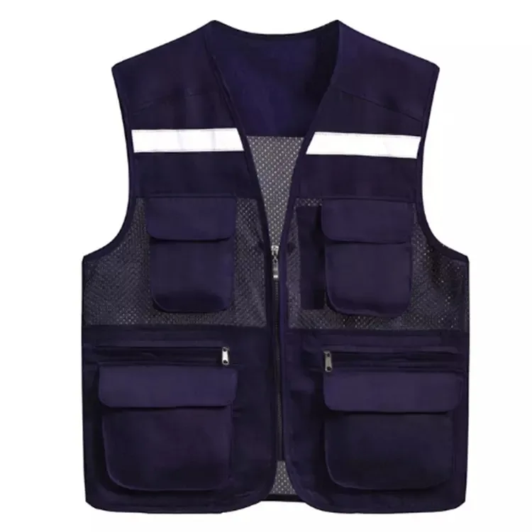2022 Reflective Colorful Breathable Safety Workwear Jacket Outdoor Fishing Vest with Pockets